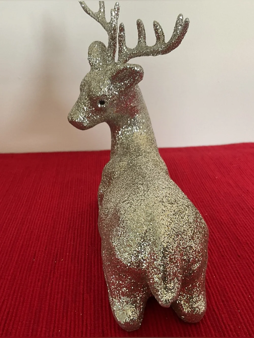 Silver Glitter Reindeers, Set of 2  - Christmas Holiday Décor